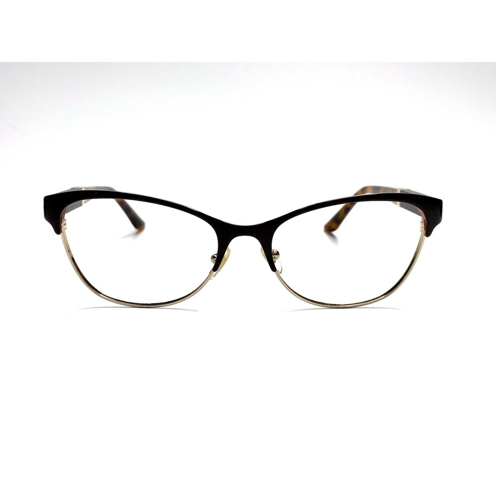 New Versace Brown Gold Cat Eye Glasses Medusa Temple Italy MOD1233-Q 53 17 140